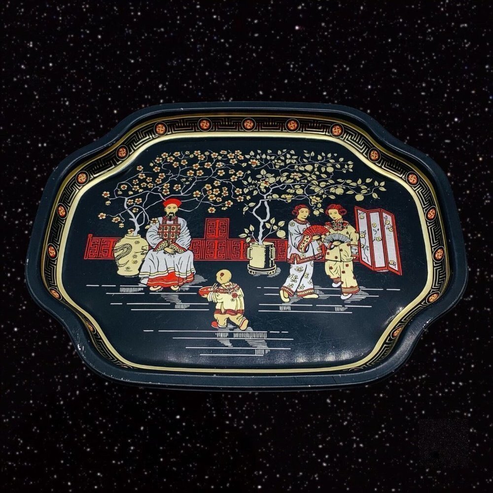 Elite Trays Metal‎ Plate Tin Tray Made in England Asian Chinese 7.5”L 6”W